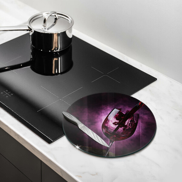 Glas Ceranfeldabdeckung Ein Glas Wein