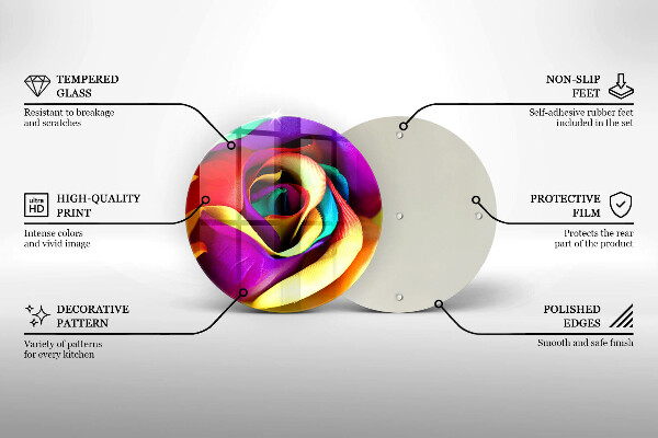 Glas Ceranfeldabdeckung Bunte Rosenblätter