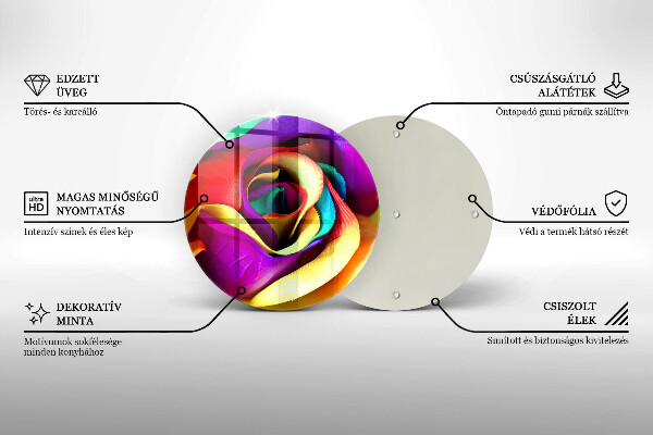 Glas Ceranfeldabdeckung Bunte Rosenblätter