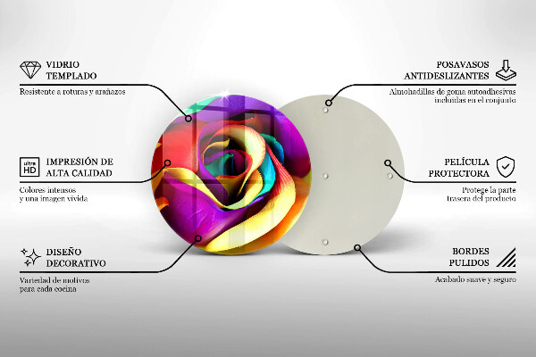 Glas Ceranfeldabdeckung Bunte Rosenblätter