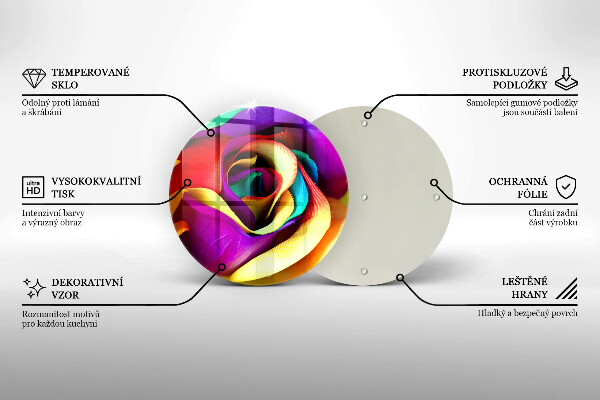 Glas Ceranfeldabdeckung Bunte Rosenblätter