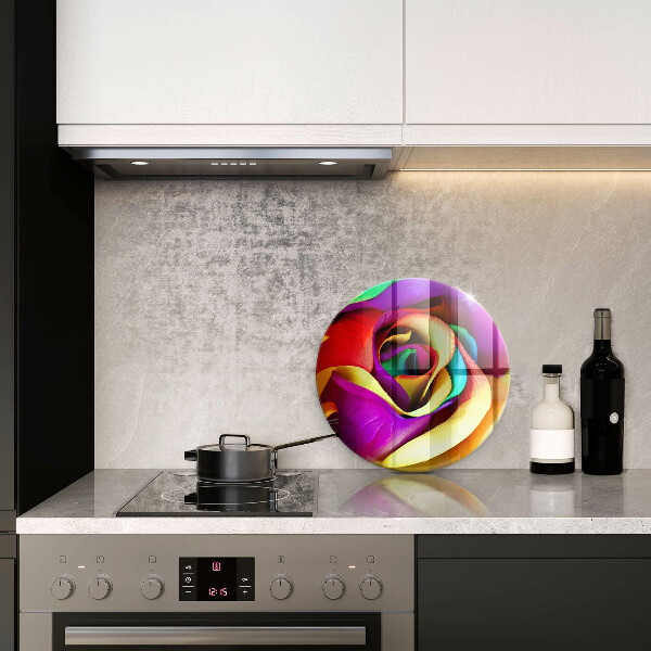 Glas Ceranfeldabdeckung Bunte Rosenblätter