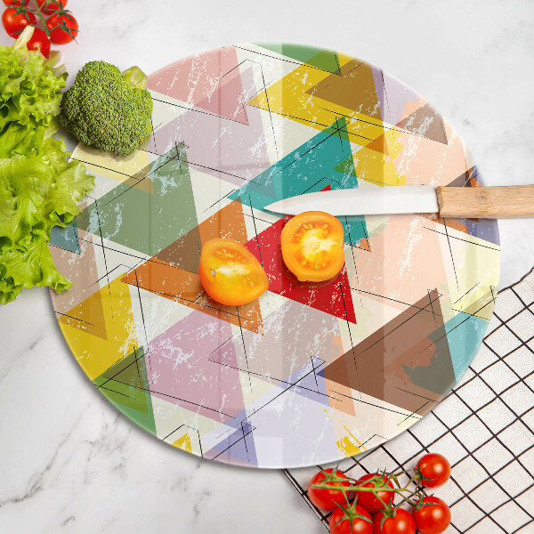 Glas Ceranfeldabdeckung Spritzschutz Bemalte Dreiecke