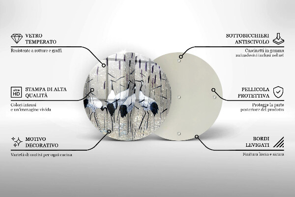 Glas Ceranfeldabdeckung Spritzschutz Japanische Kraniche