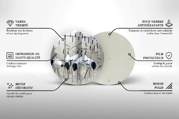 Glas Ceranfeldabdeckung Spritzschutz Japanische Kraniche