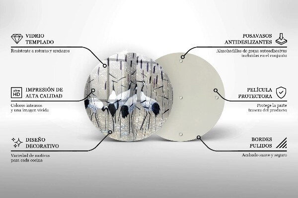 Glas Ceranfeldabdeckung Spritzschutz Japanische Kraniche