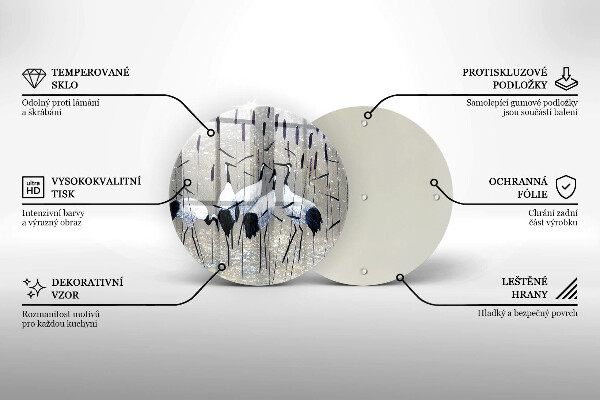 Glas Ceranfeldabdeckung Spritzschutz Japanische Kraniche