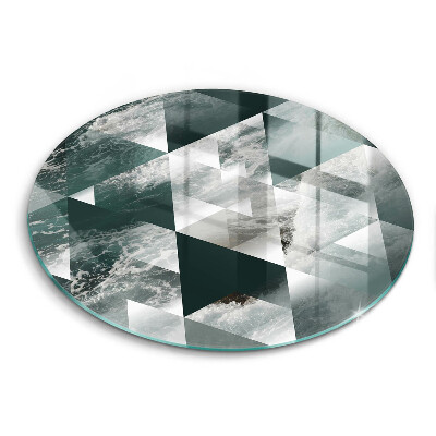 Glas Ceranfeldabdeckung Spritzschutz Dreiecke und Wasser