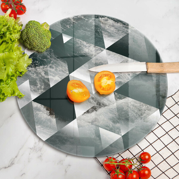 Glas Ceranfeldabdeckung Spritzschutz Dreiecke und Wasser