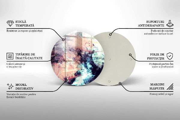 Glas Ceranfeldabdeckung Spritzschutz Gemalte Abstraktion