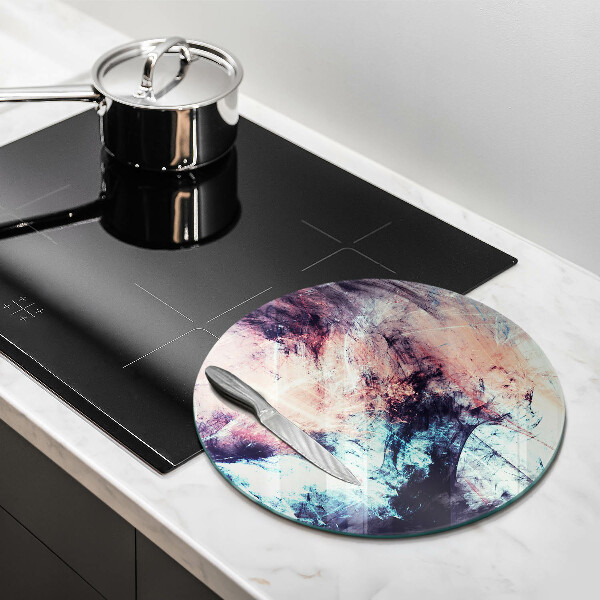 Glas Ceranfeldabdeckung Spritzschutz Gemalte Abstraktion