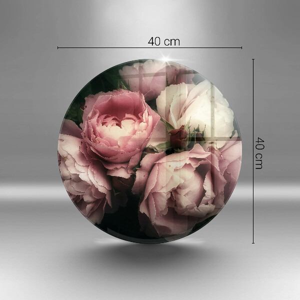 Glas Ceranfeldabdeckung Spritzschutz Pfingstrosenblüten