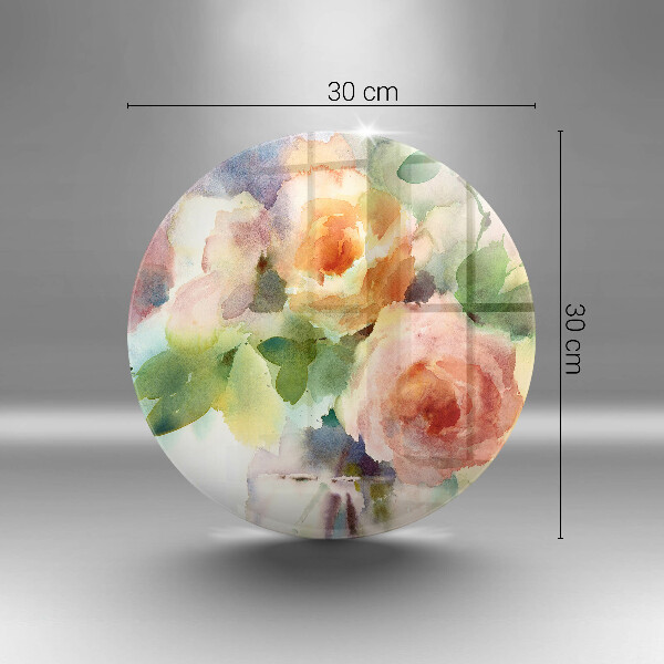 Glas Ceranfeldabdeckung Spritzschutz Bemalte Blumen