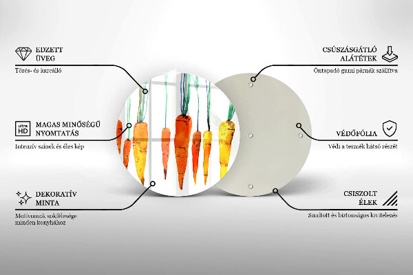 Glas Ceranfeldabdeckung Spritzschutz Karottenillustration