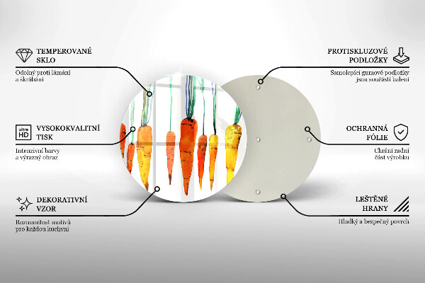 Glas Ceranfeldabdeckung Spritzschutz Karottenillustration