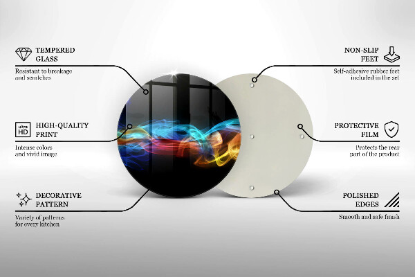 Glas Herdabdeckplatte Bunter Rauch