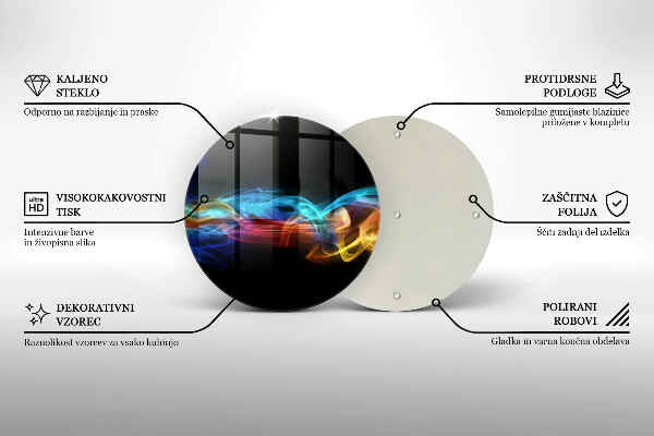 Glas Herdabdeckplatte Bunter Rauch