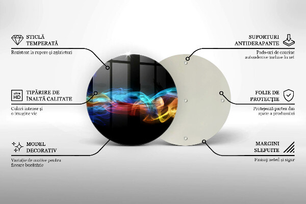 Glas Herdabdeckplatte Bunter Rauch