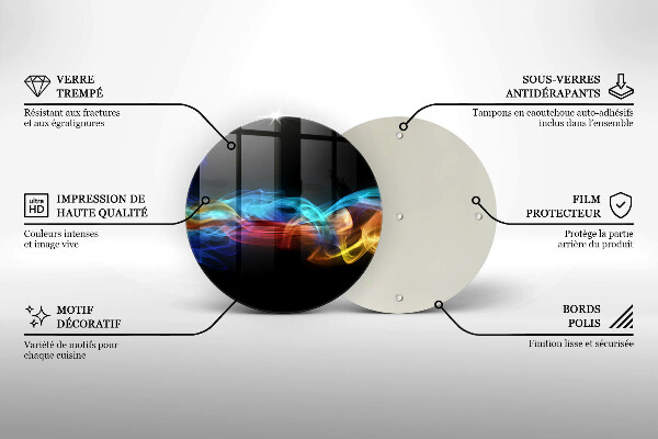 Glas Herdabdeckplatte Bunter Rauch