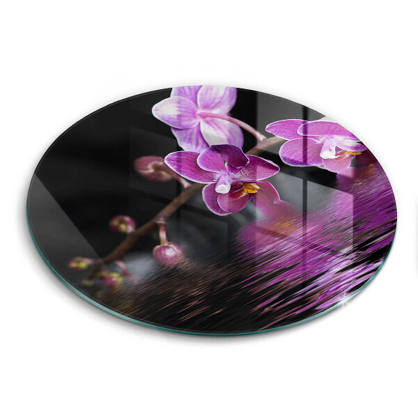 Glas Herdabdeckplatte Orchideen-Zen-Wasser