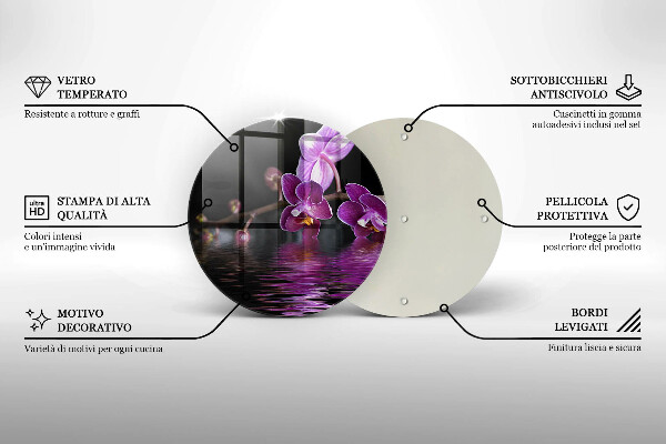Glas Herdabdeckplatte Orchideen-Zen-Wasser