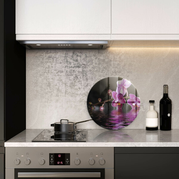 Glas Herdabdeckplatte Orchideen-Zen-Wasser