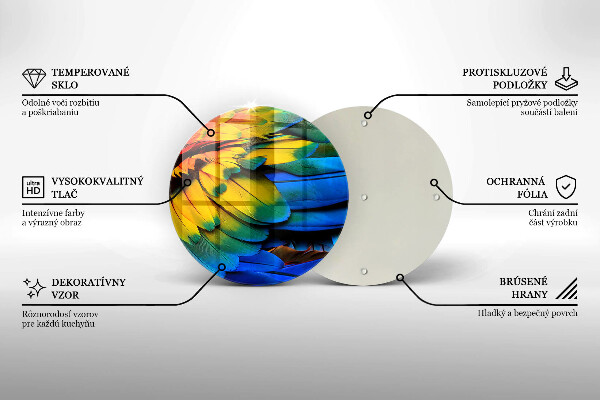 Glas Ceranfeldabdeckung Spritzschutz Bunte Papageienfedern