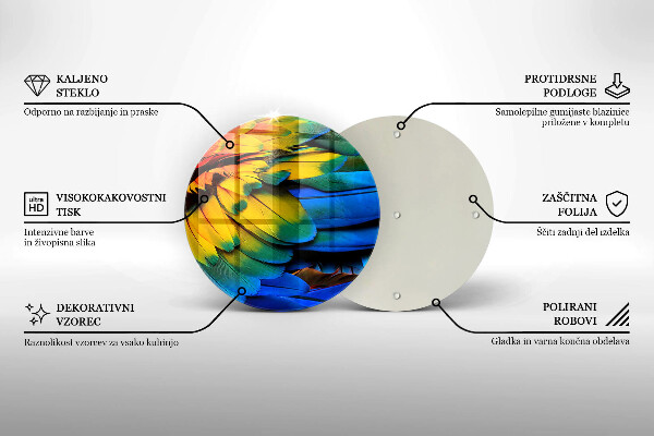 Glas Ceranfeldabdeckung Spritzschutz Bunte Papageienfedern