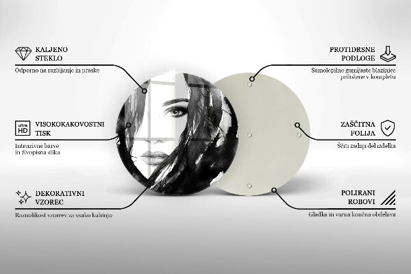 Glas Ceranfeldabdeckung Spritzschutz Das Gesicht einer Frau