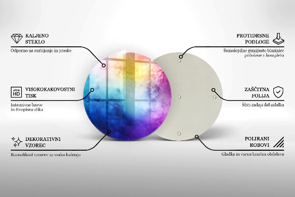 Glas Ceranfeldabdeckung Spritzschutz Regenbogen-Aquarellspritzer