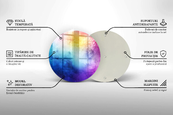 Glas Ceranfeldabdeckung Spritzschutz Regenbogen-Aquarellspritzer