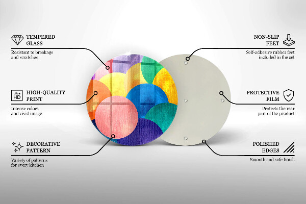 Glas Ceranfeldabdeckung Spritzschutz Bunte Kreise