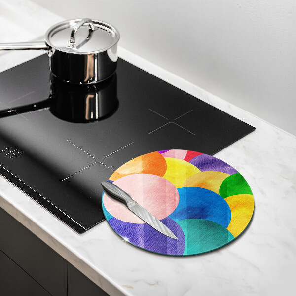 Glas Ceranfeldabdeckung Spritzschutz Bunte Kreise