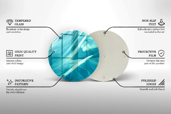 Glas Ceranfeldabdeckung Spritzschutz Zarte Federn