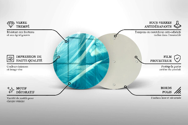 Glas Ceranfeldabdeckung Spritzschutz Zarte Federn