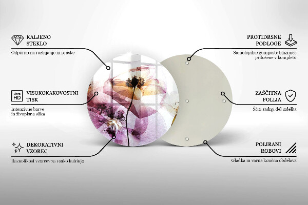 Glas Ceranfeldabdeckung Spritzschutz Zarte Blumen