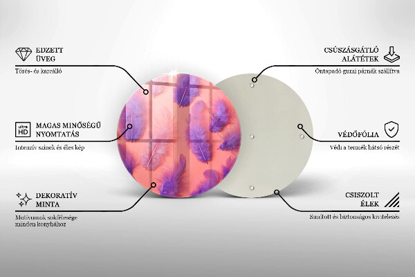 Glas Herdabdeckplatte Flauschige Federn