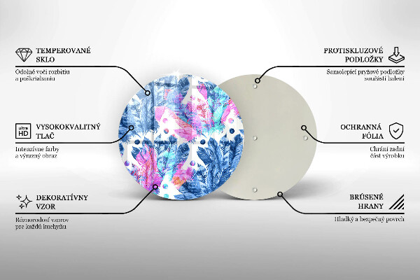 Glas Herdabdeckplatte Federn-Boho-Illustration