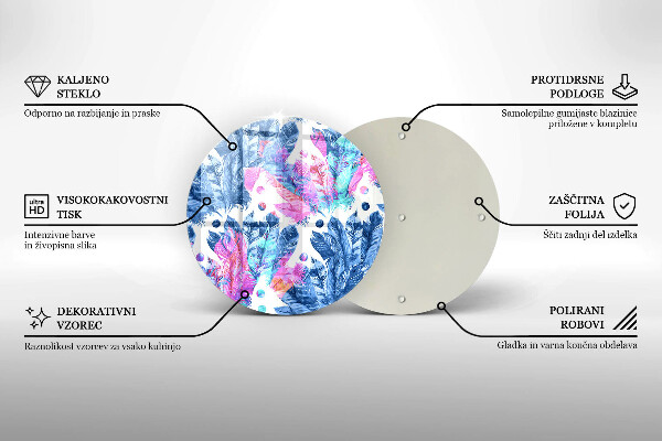 Glas Herdabdeckplatte Federn-Boho-Illustration