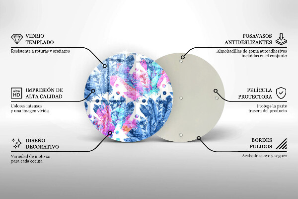 Glas Herdabdeckplatte Federn-Boho-Illustration
