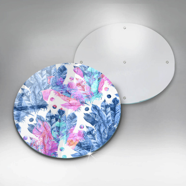 Glas Herdabdeckplatte Federn-Boho-Illustration