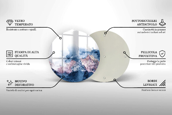 Glas Herdabdeckplatte Abstrakt bemalte Berge