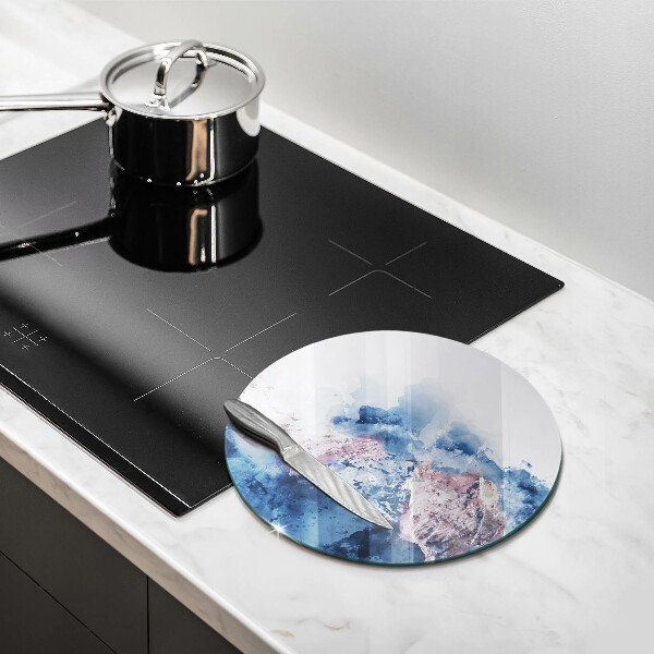 Glas Herdabdeckplatte Abstrakt bemalte Berge