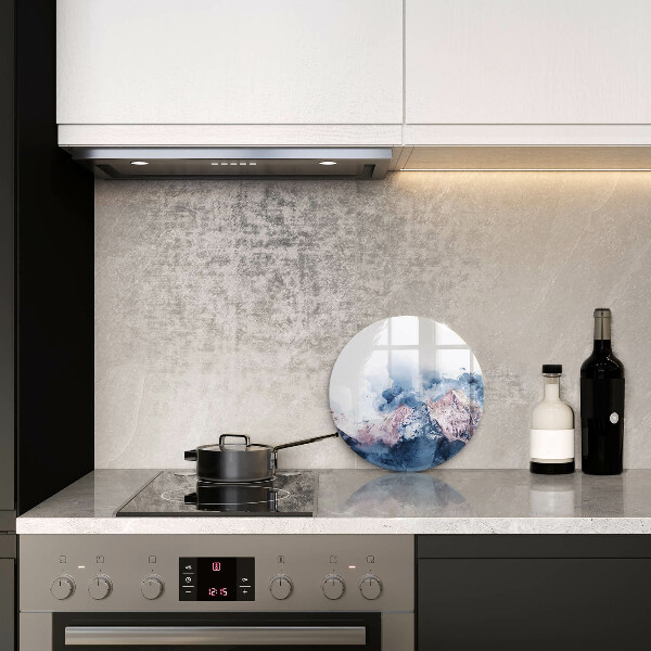 Glas Herdabdeckplatte Abstrakt bemalte Berge