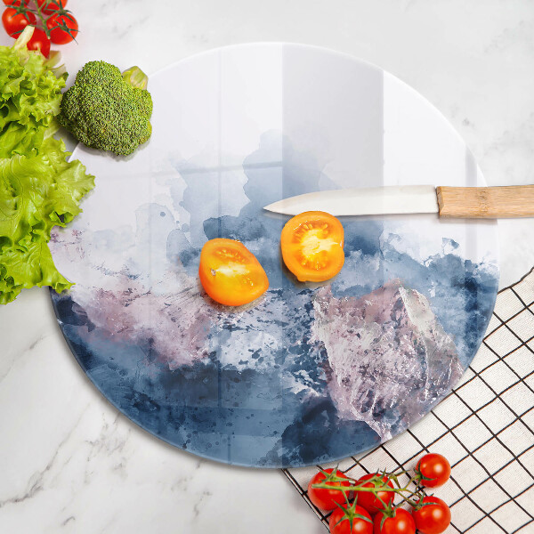 Glas Herdabdeckplatte Abstrakt bemalte Berge