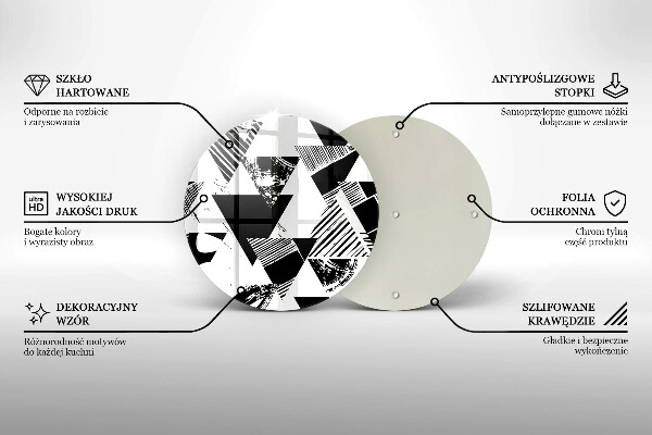Glas Herdabdeckplatte Geometrische Dreiecke