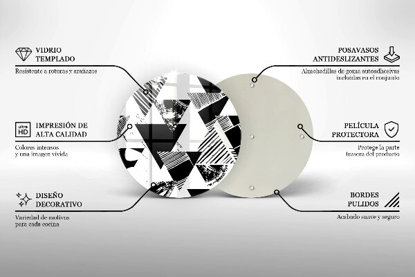 Glas Herdabdeckplatte Geometrische Dreiecke