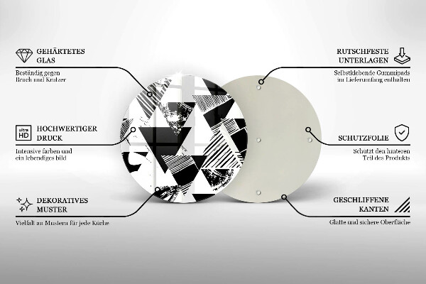 Glas Herdabdeckplatte Geometrische Dreiecke