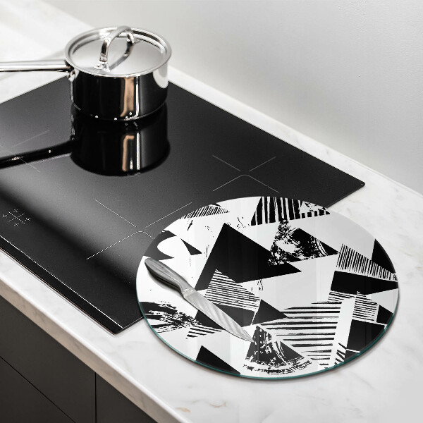 Glas Herdabdeckplatte Geometrische Dreiecke