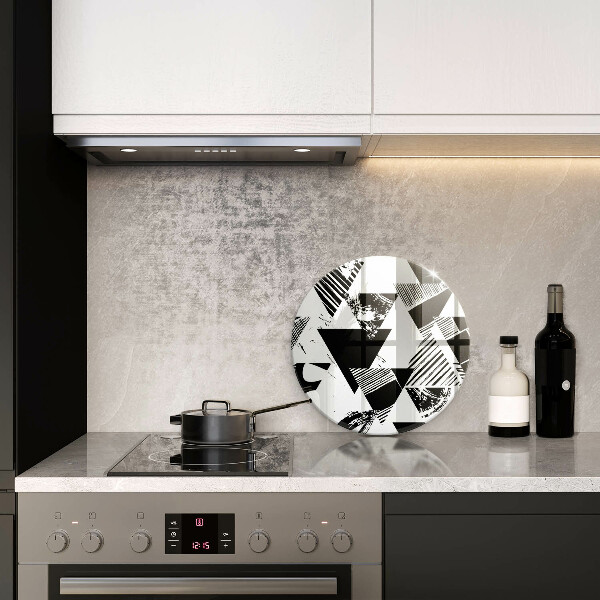 Glas Herdabdeckplatte Geometrische Dreiecke